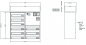 Preview: RENZ Briefkastenanlage, Aufputz, Classic Basic B, Edelstahl V4A, Kastenformat 370x110x270mm, mit Klingel - & Lichttaster und Vorbereitung Gegensprechanlage, 9-teilig